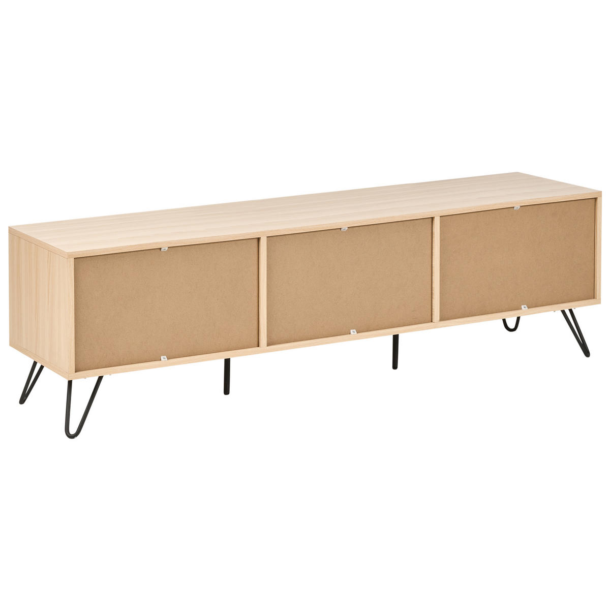 TV-MÖBEL Hellbraun Cardigan - Hellbraun/Schwarz, Holzwerkstoff (150/45/40cm) - Beliani
