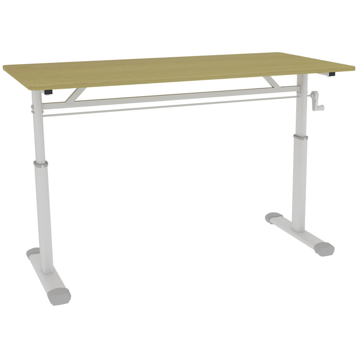 SCHREIBTISCH Holzfarben 120/60/90 cm Höhenverstellbar mit Metallrahmen - Naturfarben, Metall (60/120/90cm) - PANGIVO