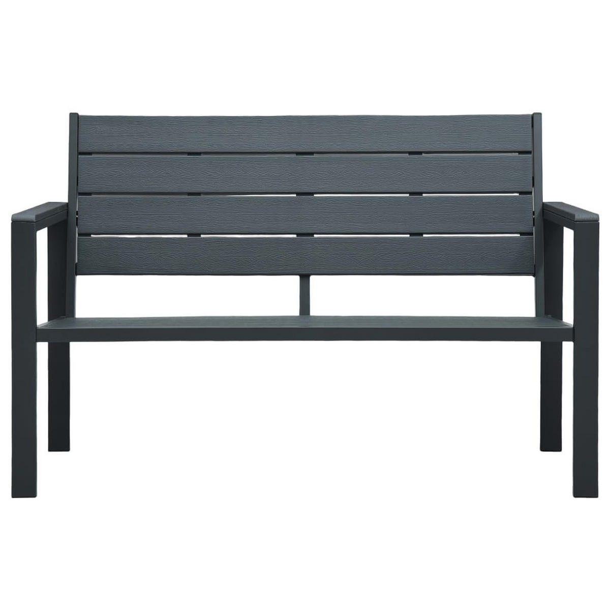 GARTENBANK 120 Cm Hdpe Grau Holz-Optik - Grau, Kunststoff (120/78/64cm) - vidaXL