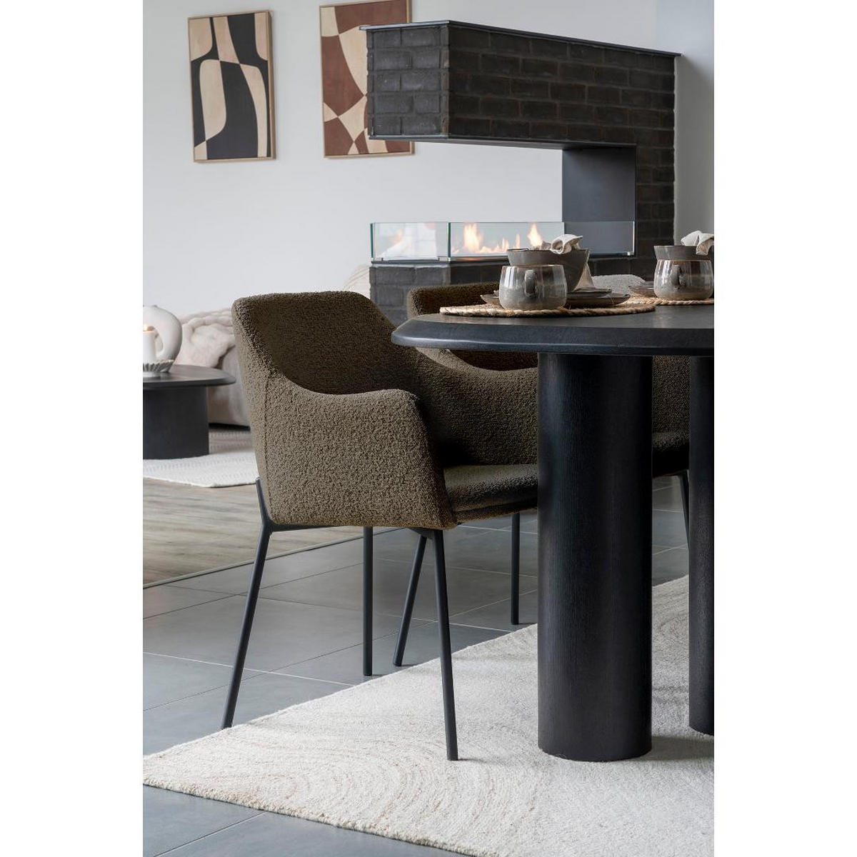 ESSZIMMERSTUHL, Alba, Braun, Metall / Polyester, 56 x 57 x 80 cm - Braun, Textil/Metall (56/80/57cm) - ebuy24