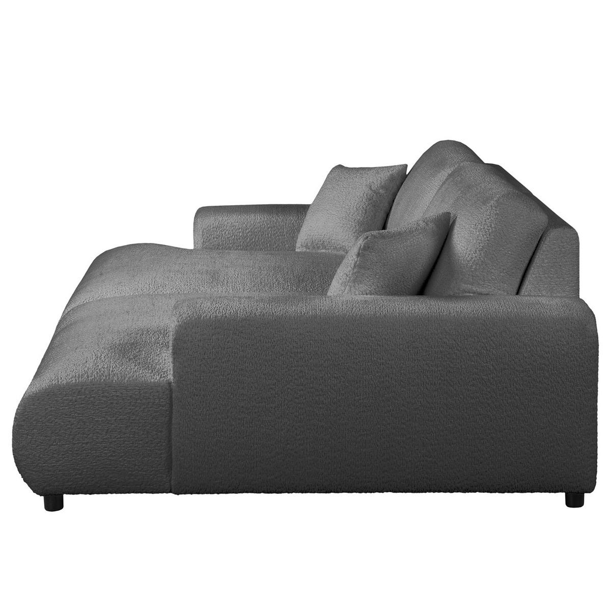 BIGSOFA - Silberfarben/Schwarz, Kunststoff/Textil (237/79/144cm) - home24