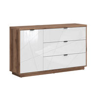 KOMODA Sven Biela a drevo - biela, kompozitné drevo (156/93/43cm) - Petits-meubles