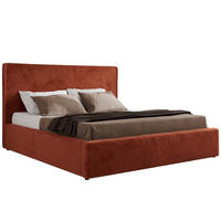 POLSTERBETT CORIVO CLASSIC 160/200 - Orange Plüsch - Schaum-Matratze - Orange, Textil (160/200cm) - MKS