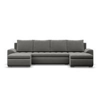 U-SOFA MIT SCHLAFFUNKTION FORESTA, Hellgrau - Hellgrau, Textil (302/89/159cm)