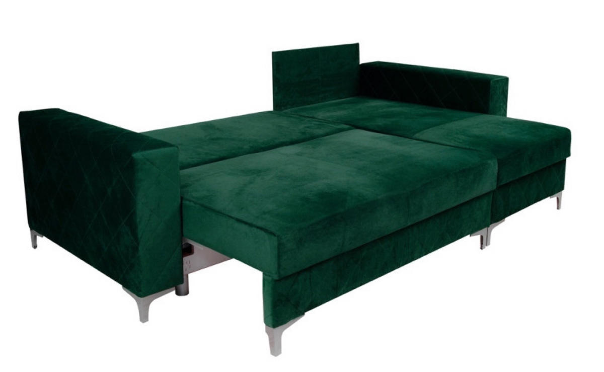 ECKSOFA Grün SIMO Mit Schlaffunktion Rechts - Grün, Textil (145/236cm) - Sepro Meble