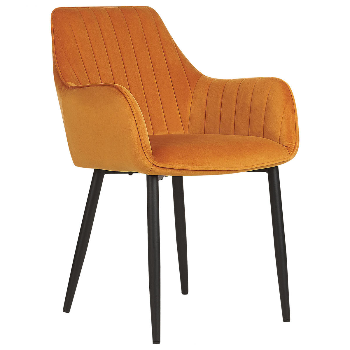 ÉTKEZŐSZÉK 2 darabos Szett Bársony narancssárga Wellston - narancssárga/fekete, textil (60/84/61cm) - Beliani