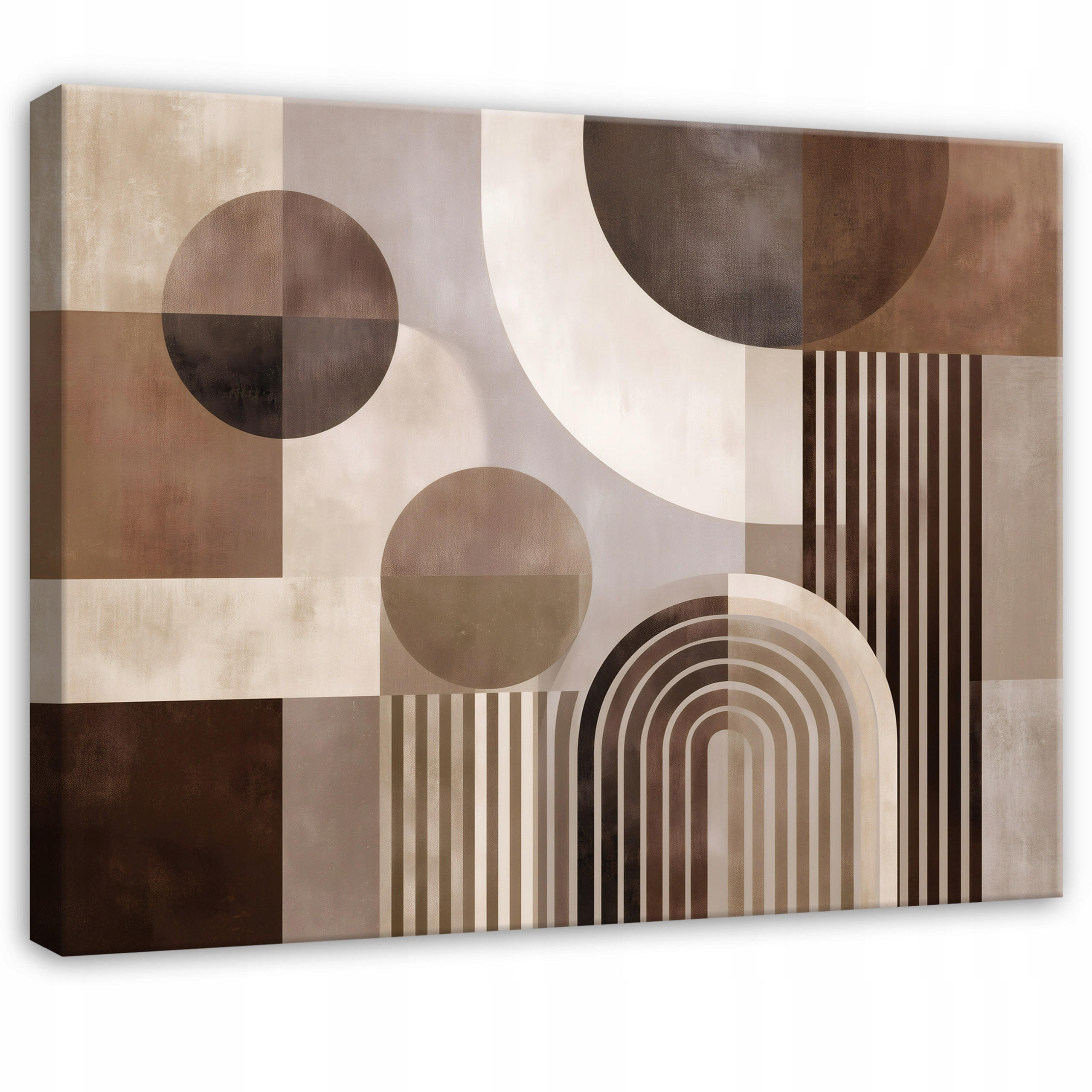 Wallarena OBRAZ na plátně Abstraktní geometrický hnědý 120x80 cm