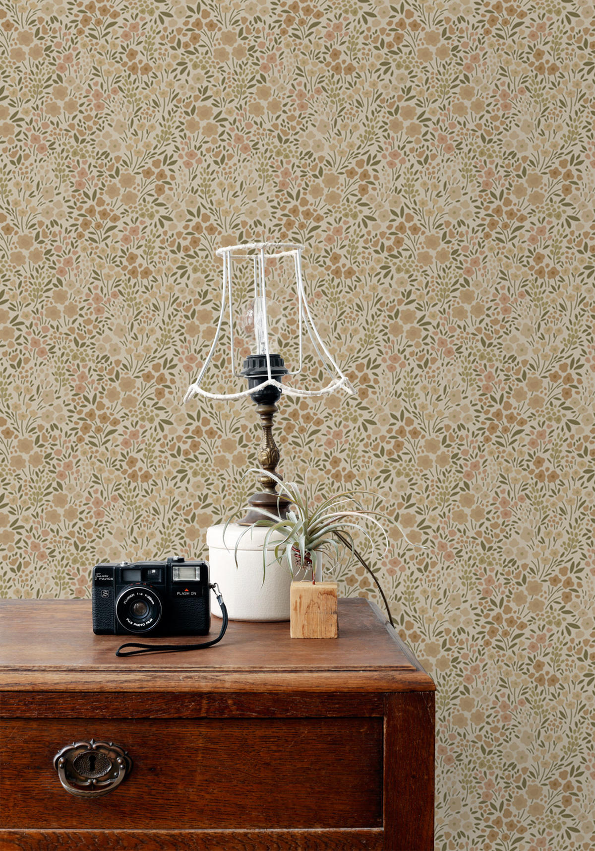 TAPETE Blumen 53 cm x 10.05 m - Beige, Papier (53/0.1cm) - ESTAhome