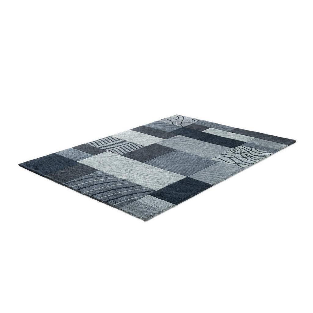 Thumbnail - Theko Handtuftteppich, Anthrazit, Textil, Patchwork, Rechteckig, 60x90 cm, GoodWeave, antistatisch, Teppiche & Böden, Te...