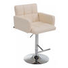 BARHOCKER Lederlook creme - Chromfarben/Creme, Textil/Metall (60/93/56cm) - CLP