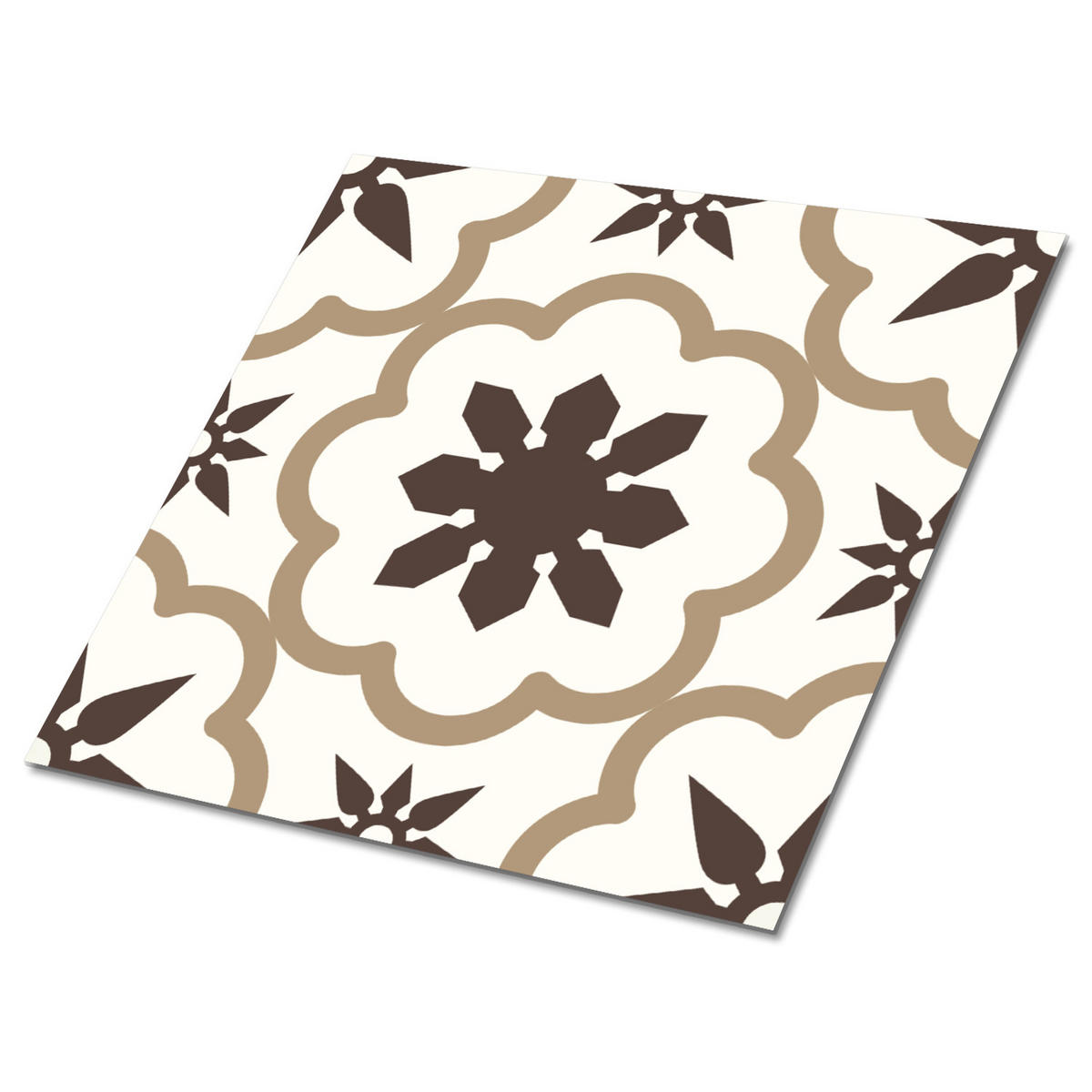 FLIESENAUFKLEBER 9 Stück 30x30 cm selbstklebend Geometriesterne - Braun, Textil (30/1.6/30cm) - TULUP