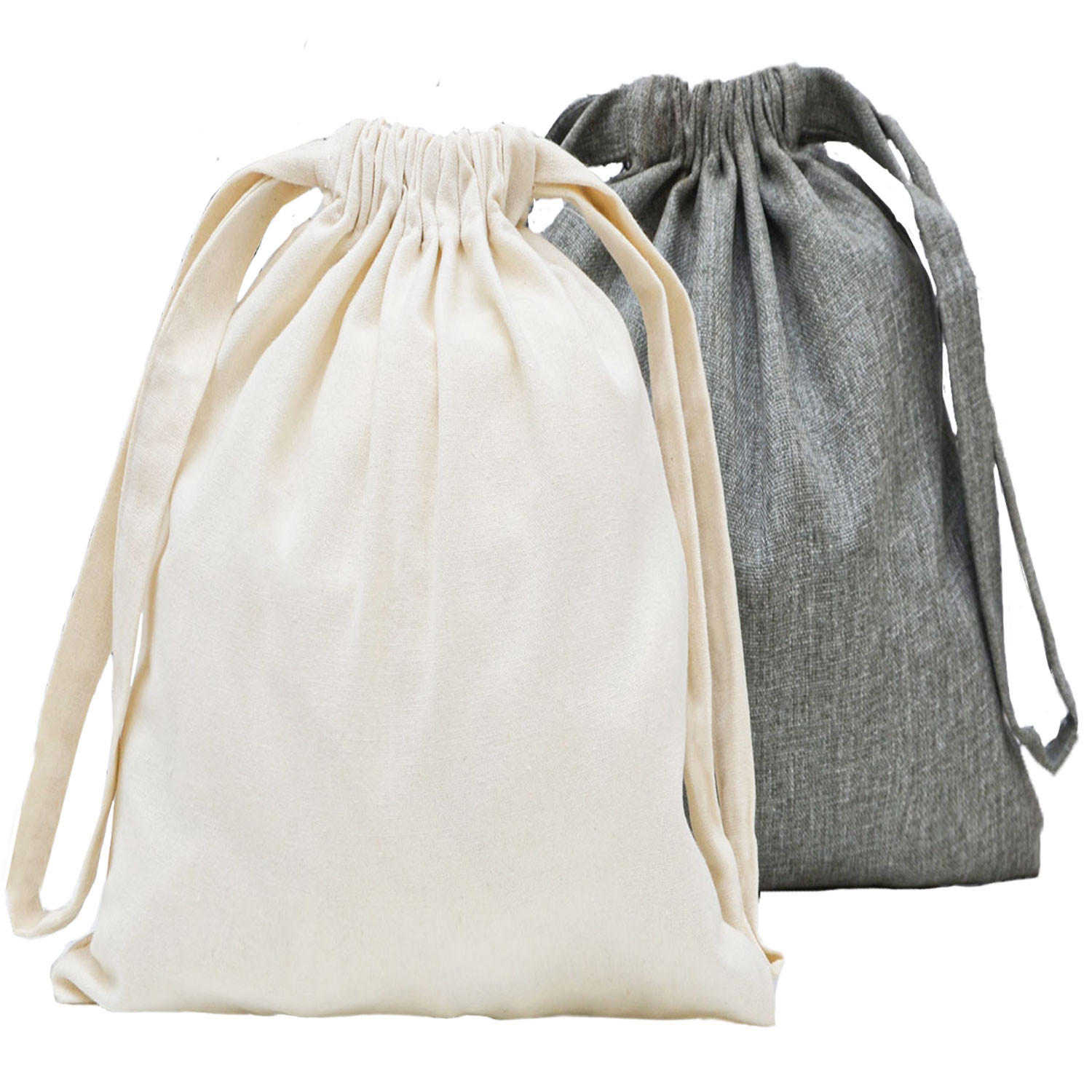 WEIHNACHTS-GESCHENKBEUTEL, 32/32 cm, Stoffbeutel, 2er Set - Grau, Kunststoff (32/1/32cm) - Dunedesign