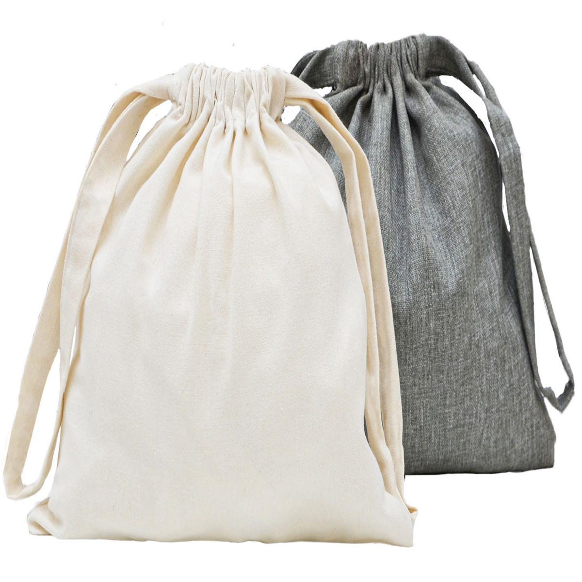 WEIHNACHTS-GESCHENKBEUTEL, 32/32 cm, Stoffbeutel, 2er Set - Grau, Kunststoff (32/1/32cm) - Dunedesign