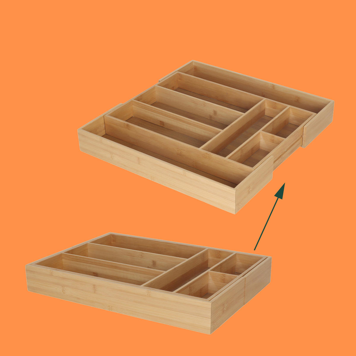 BESTECKKASTEN - Hellbraun, Holz/Holzwerkstoff (49.5/6.5/47.5cm) - Relaxdays