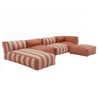 GARTENSOFA mit 5 Sitzplätzen, Terrakotta - Terracotta, Textil (85/65/160cm) - Oviala