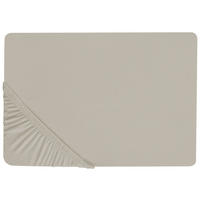 SPANNBETTLAKEN 140/200 cm Baumwolle Taupe Janbu - Taupe, Textil (140/200cm) - Beliani