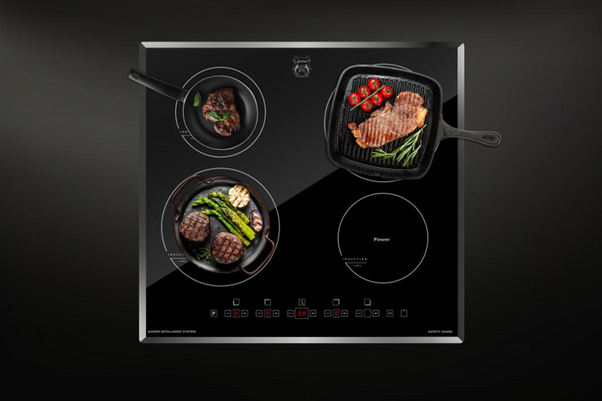 MULTIFUNKTIONS-ELEKTRO-BACKOFEN 60 cm EH 6347+KCT 6105 FI Induktionskochfeld 60 cm - Grau, Metall (59.4/59.4/57.5cm) - Kaiser Küchengeräte