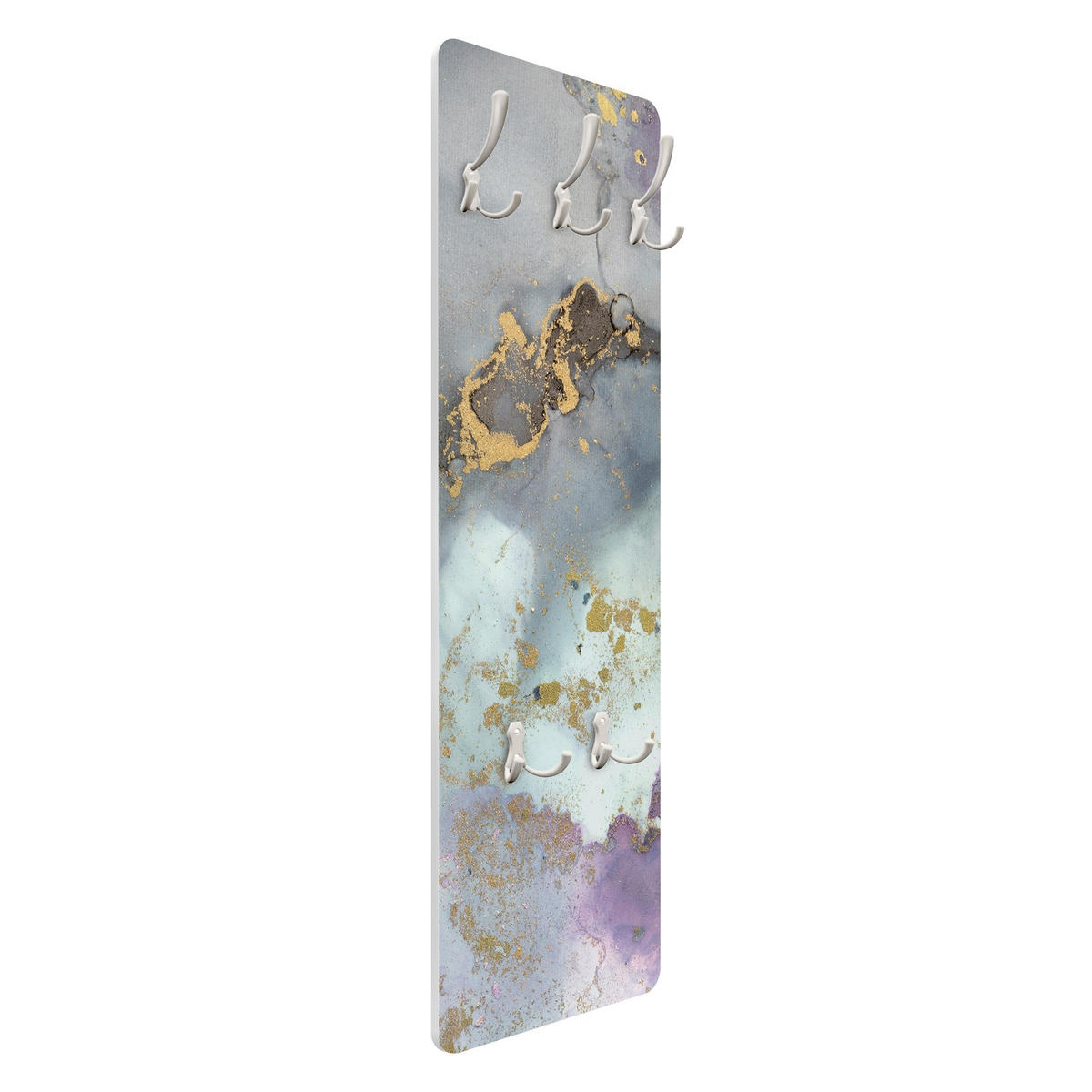 WANDGARDEROBE - Farbexperimente Marmor Regenbogen und Gold 34/105 cm - Multicolor, Holzwerkstoff (34/105/1.6cm) - Bilderwelten