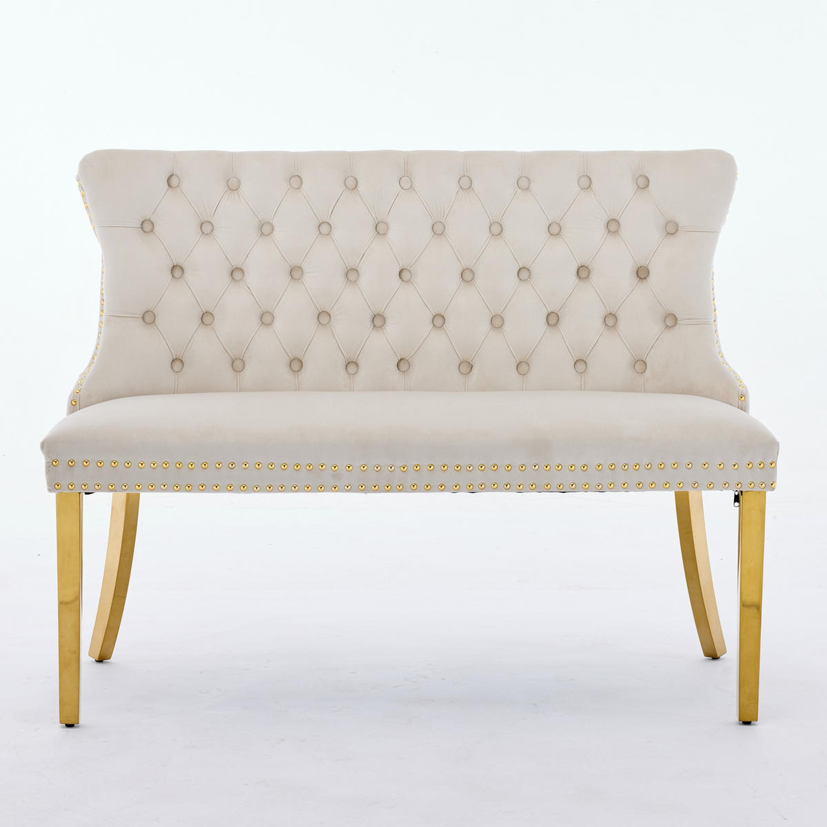 SITZBANK DE-36330 2-Sitzer mit goldenen Beinen Beige - Beige, Metall (116/89.5/58cm) - ComfortXL