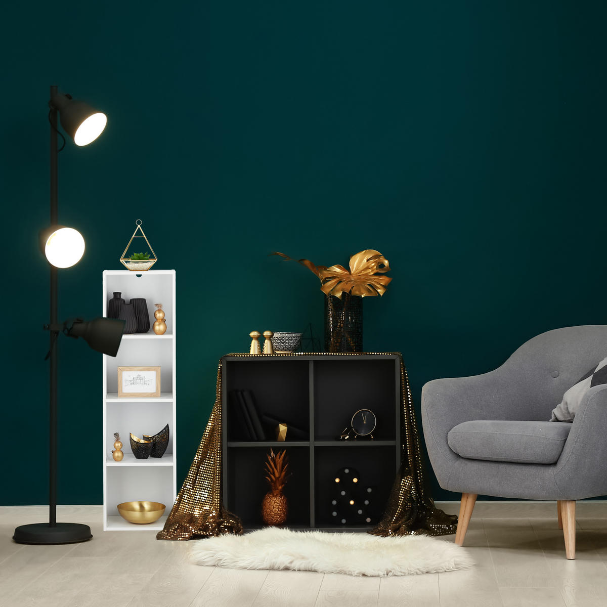 BÜCHERREGAL - Weiß, Holzwerkstoff (30/106/23cm) - Relaxdays