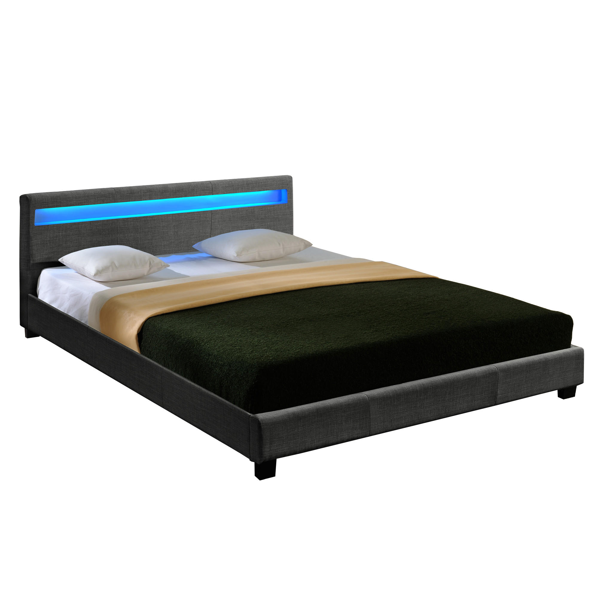 POLSTERBETT Skagen - Dunkelgrau, Textil (180/200cm) - Corium