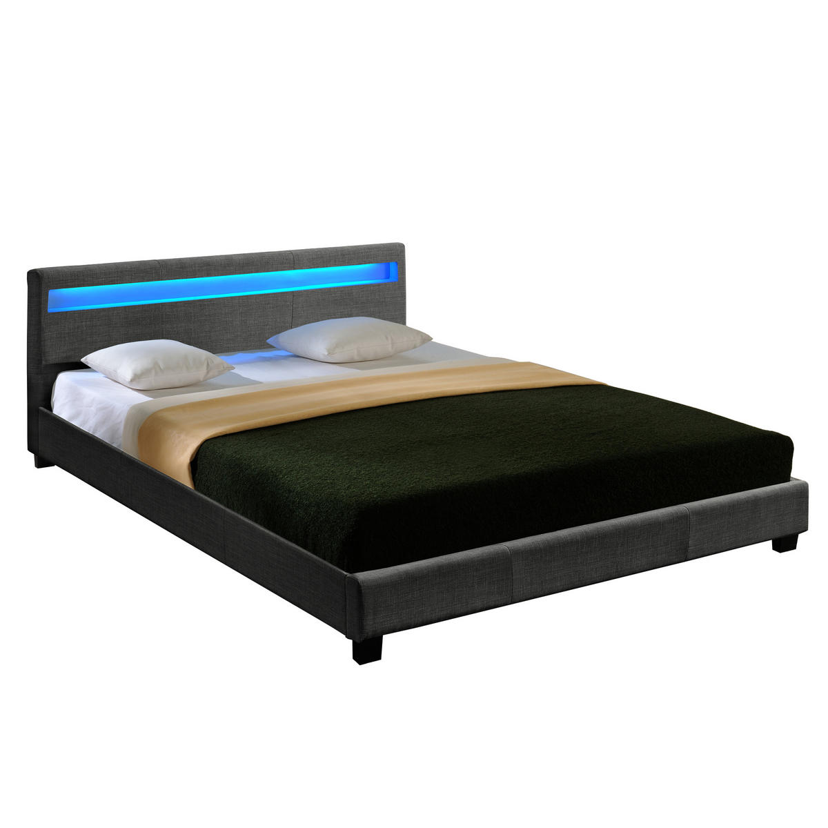 POLSTERBETT Skagen - Dunkelgrau, Textil (180/200cm) - Corium