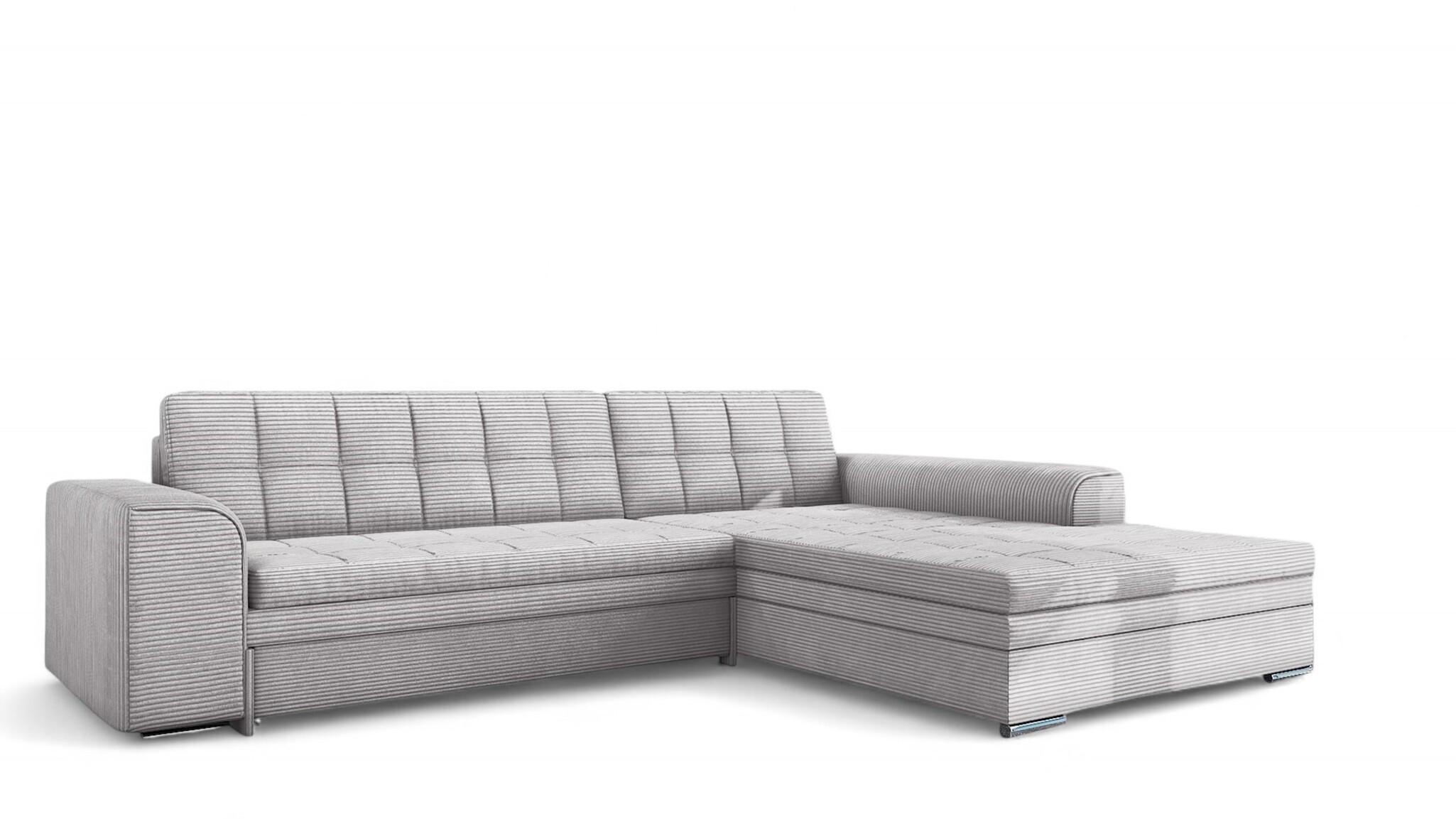 ECKSOFA Lusaka Mit Schlaffunktion - Hellgrau, Holzwerkstoff/Textil (198/292cm) - Fun Möbel