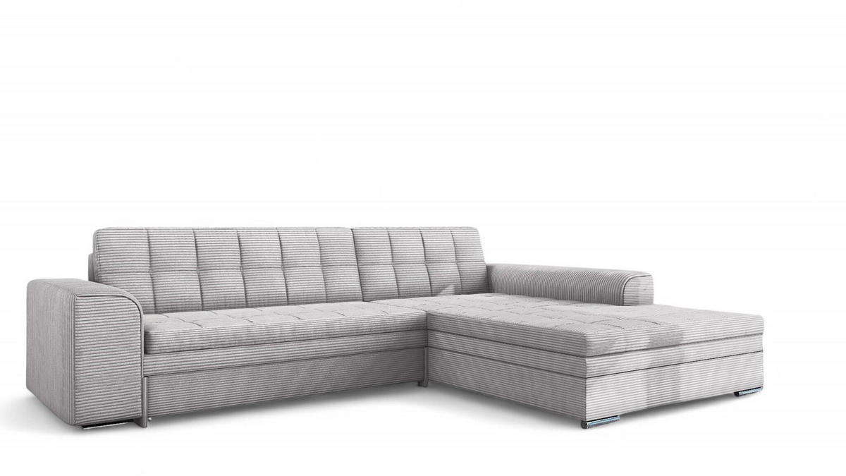 ECKSOFA Lusaka Mit Schlaffunktion - Hellgrau, Holzwerkstoff/Textil (198/292cm) - Fun Möbel