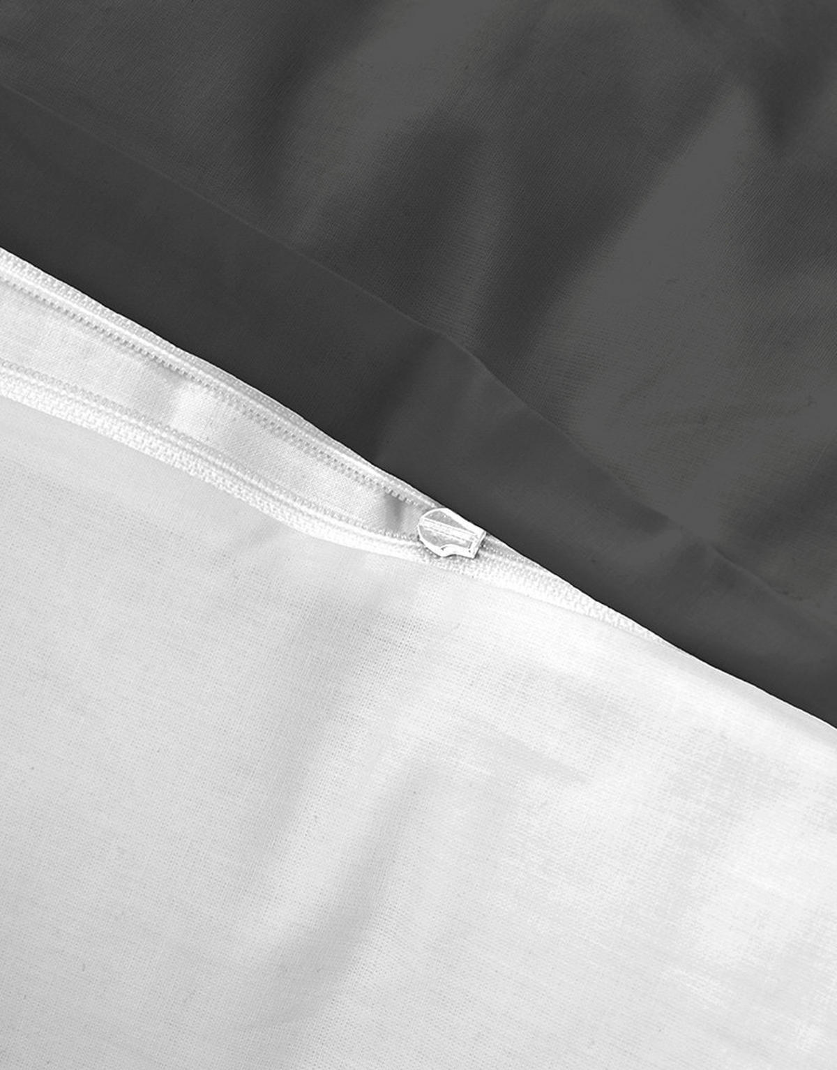 BETTWÄSCHE-GARNITUR Mikrofaser UNI schwarz, 200x200 cm + 80x80 cm - Schwarz, Textil (200/200cm) - Castell
