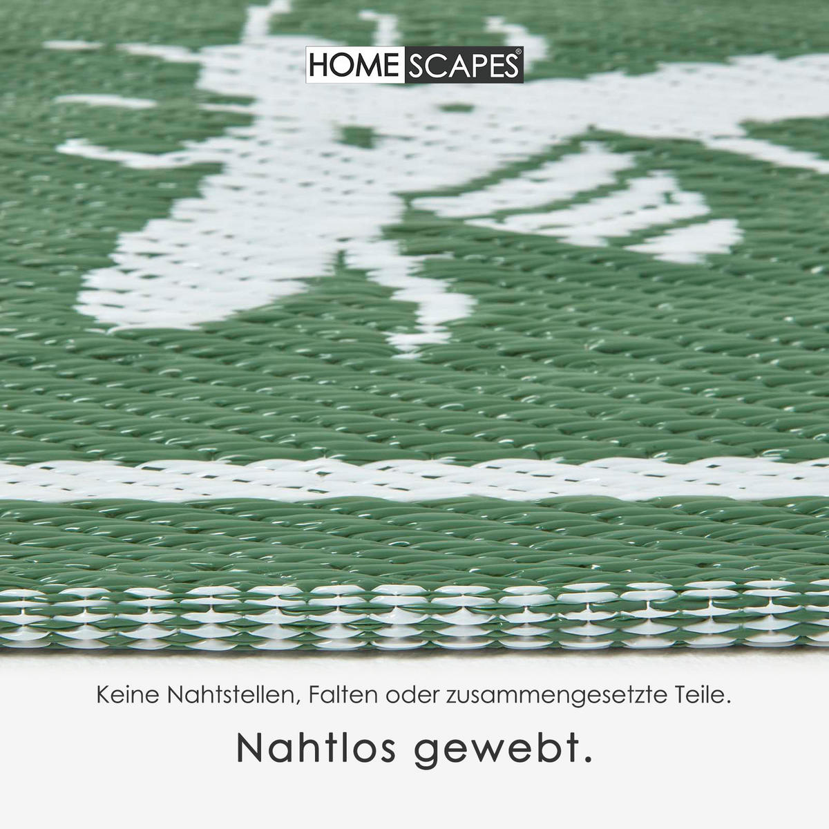 OUTDOORTEPPICH floral mit Bienen-Design 122/182 cm - Grün, Kunststoff (122/182cm) - Homescapes