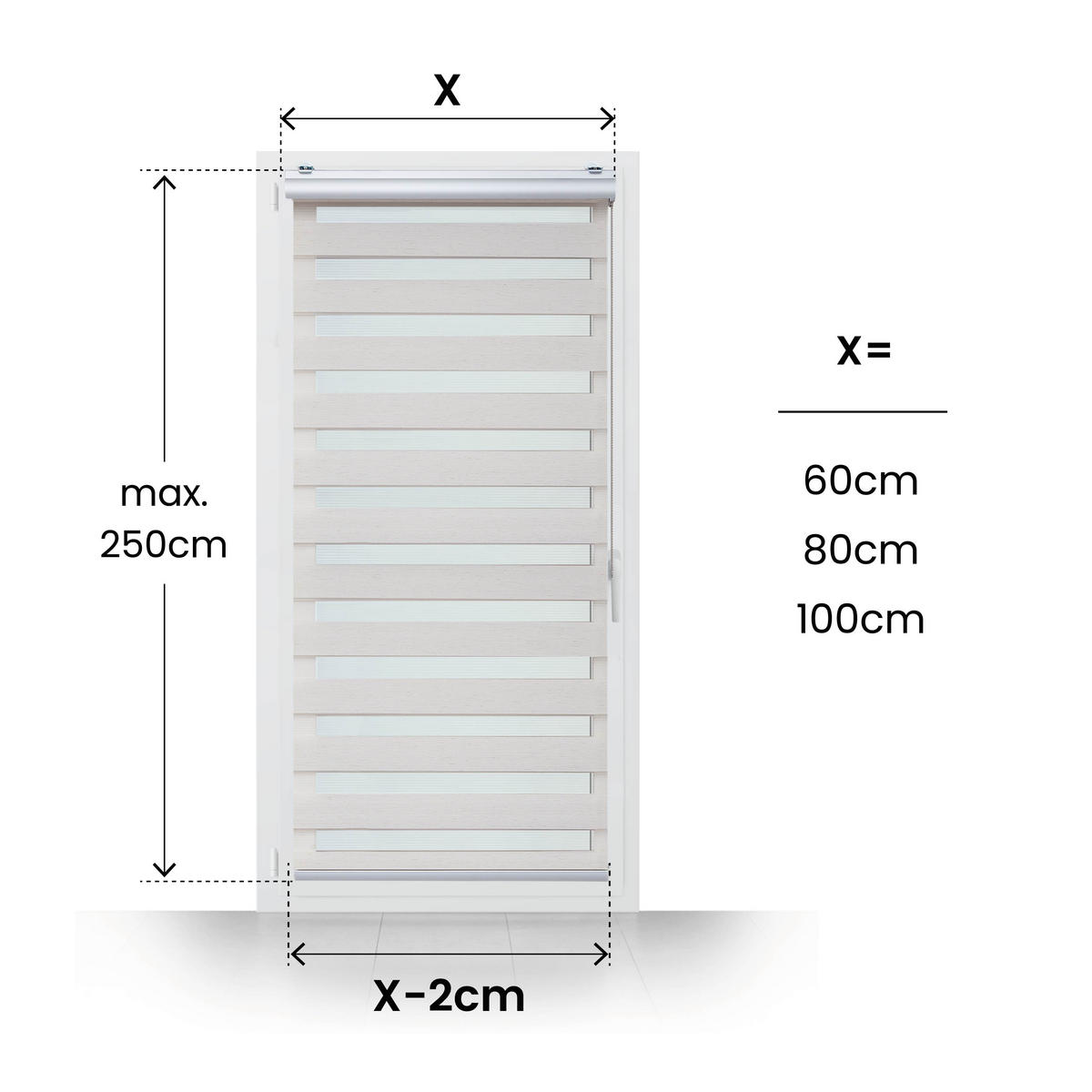 TAG-UND-NACHT-ROLLO Plus Easyfix Leinen 60x250 - Beige, Kunststoff (60/250/1cm) - STORESDECO