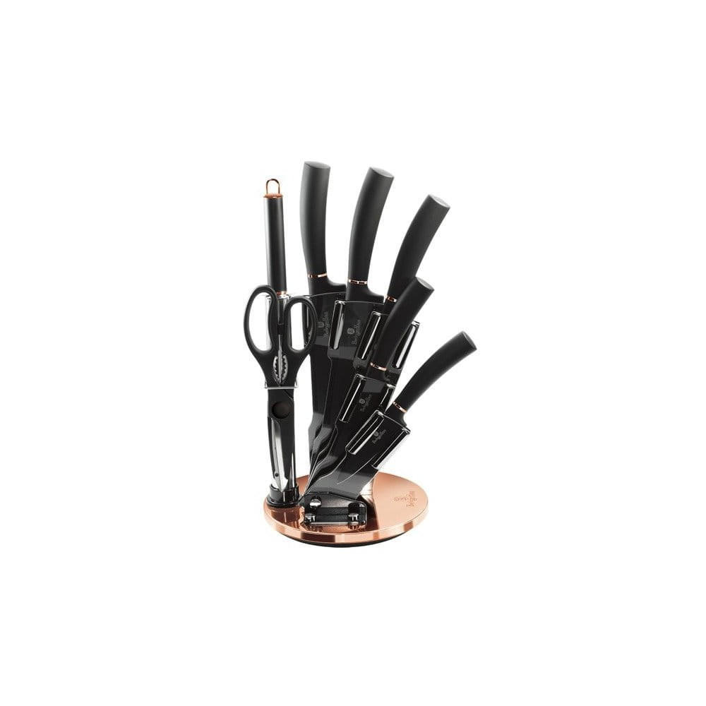 MESSERSET Schwarz 30/10/30 cm BH2421 - Schwarz, Metall - Berlinger Haus