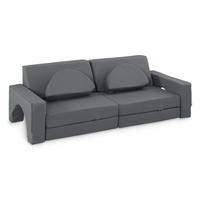SPIELCOUCH - Sofa für Kinder - Grau, Leder (168/55/73cm) - KomfortKissen