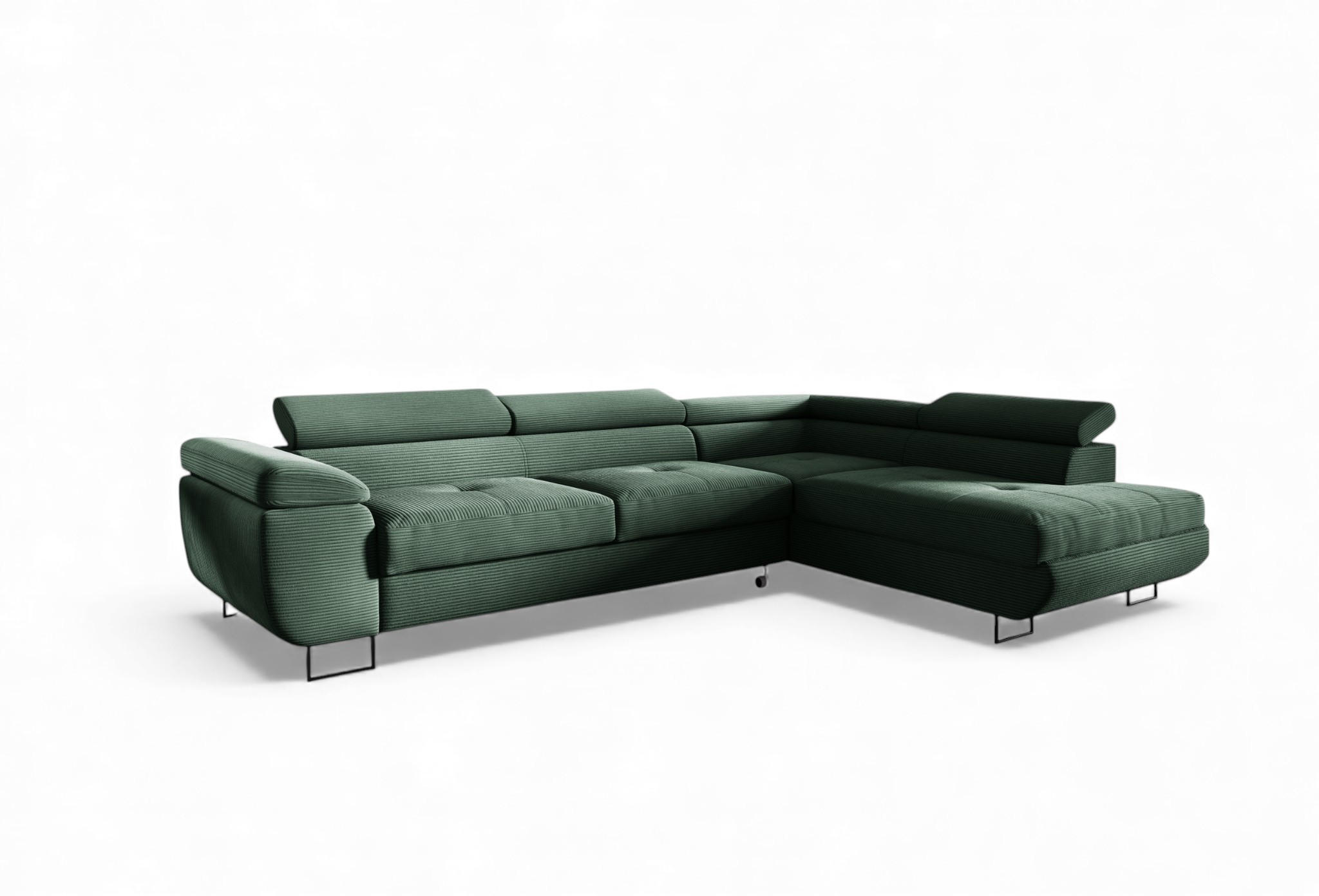 ECKSOFA Declan Mit Schlaffunktion - Grün, Holzwerkstoff/Textil (277/203cm) - Fun Möbel