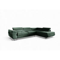 ECKSOFA Declan Mit Schlaffunktion - Grün, Holzwerkstoff/Textil (277/203cm) - Fun Möbel