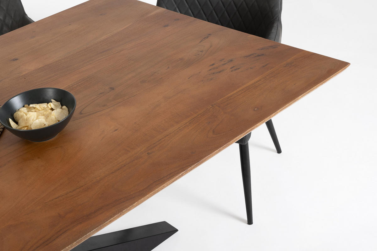 ESSTISCH ABBY - Schwarz/Braun, Holz/Metall (100/260/77cm) - SAM