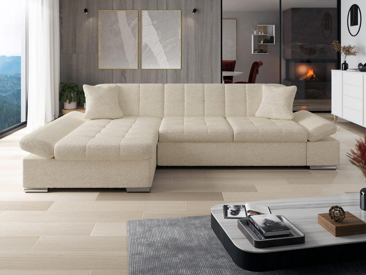 ECKSOFA Malwi, Seite: Links - Mokka, Holz/Textil (278/161cm) - MIRJAN24