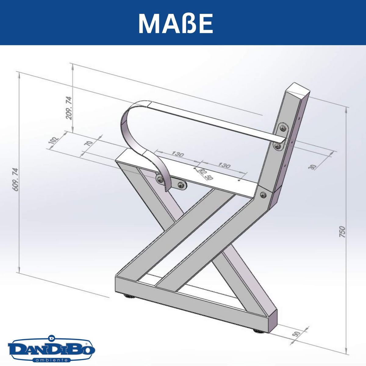 BANKGESTELL mit Lehne Schwarz 45/75 cm - Schwarz, Metall (45/75/5cm) - DanDiBo