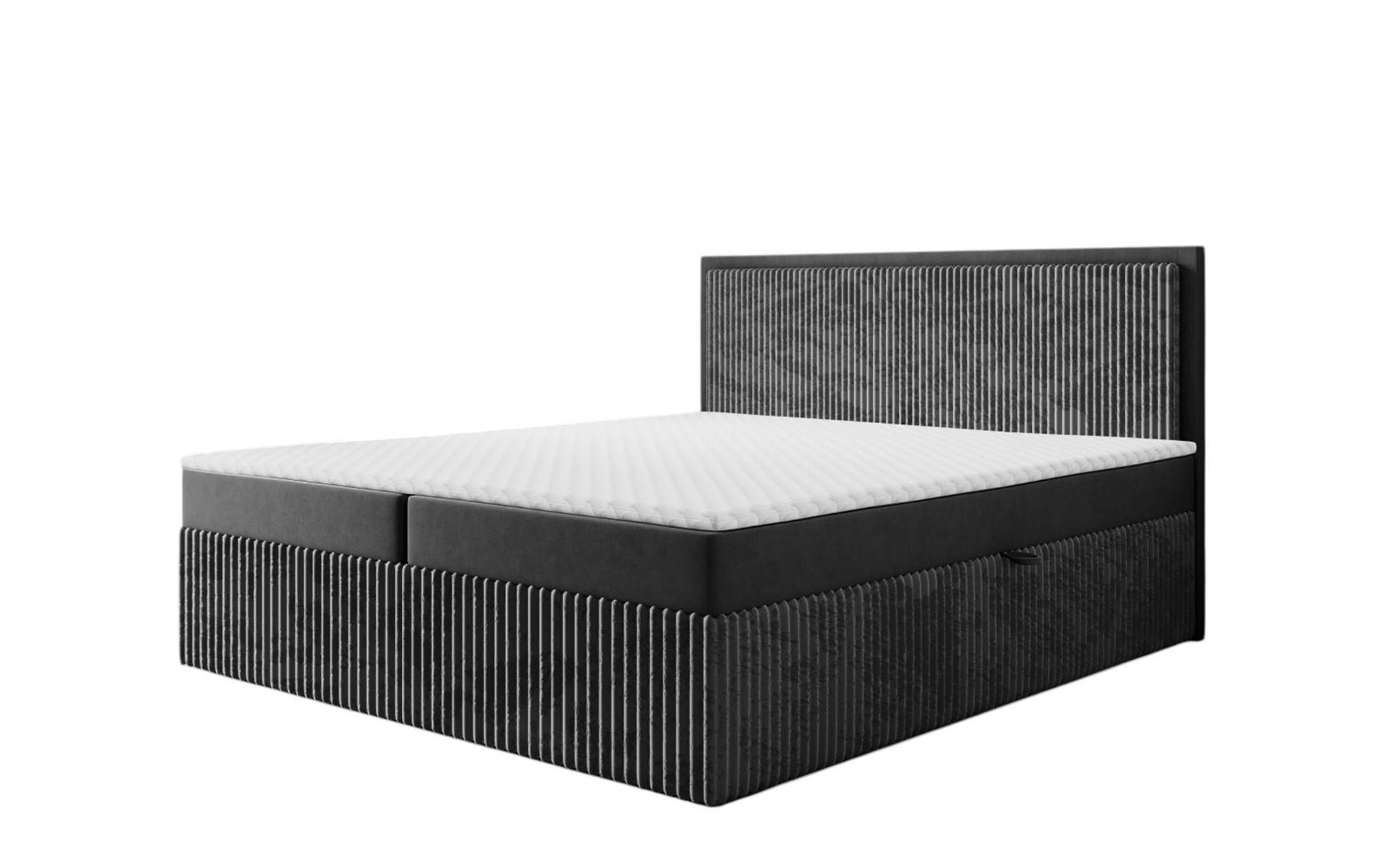 BOXBETT Hidis In In überlänge - Dunkelgrau, Holzwerkstoff/Textil (160/220cm) - Fun Möbel