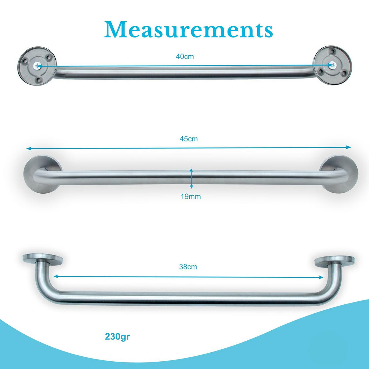 HANDTUCHHALTER 40/1.9 cm (Gebürstet) - Silberfarben, Metall (5/7/40cm) - Intirilife