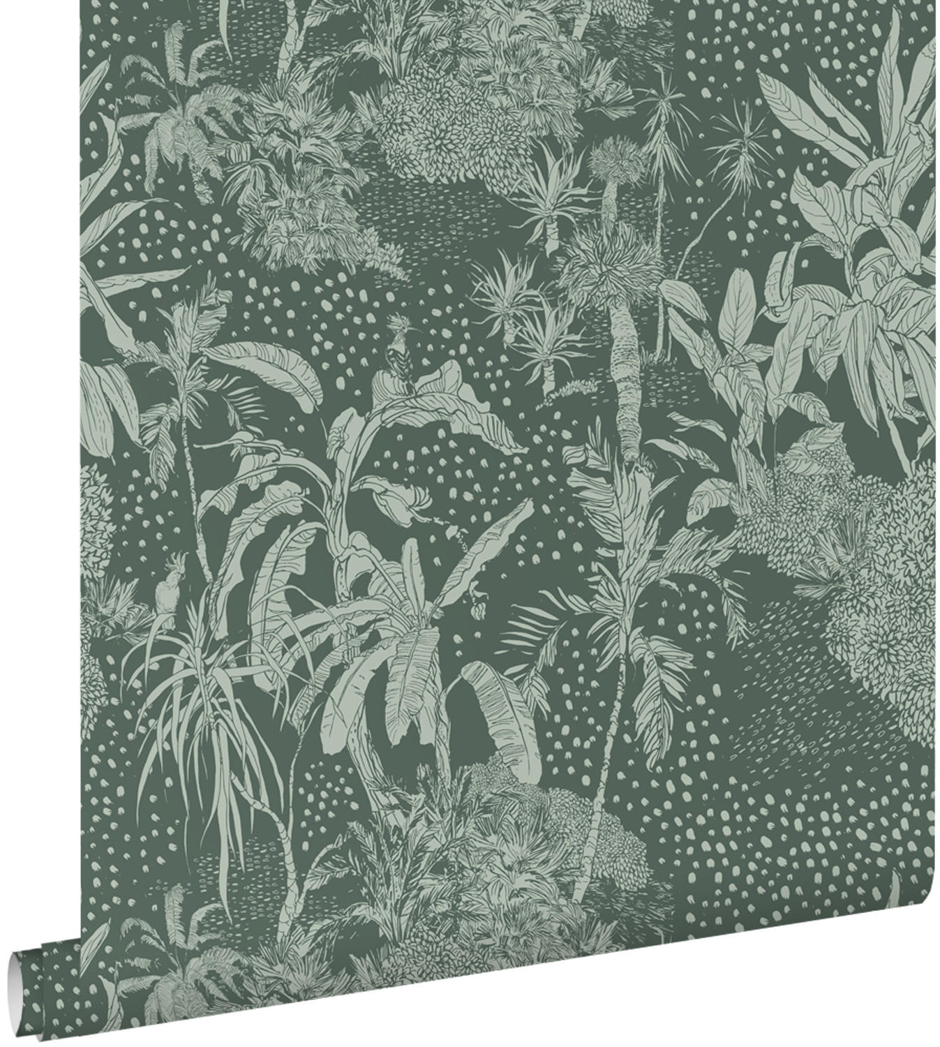 TAPETE tropische Blätter 50 x 900 cm - Grün, Papier (50/900cm) - ESTAhome