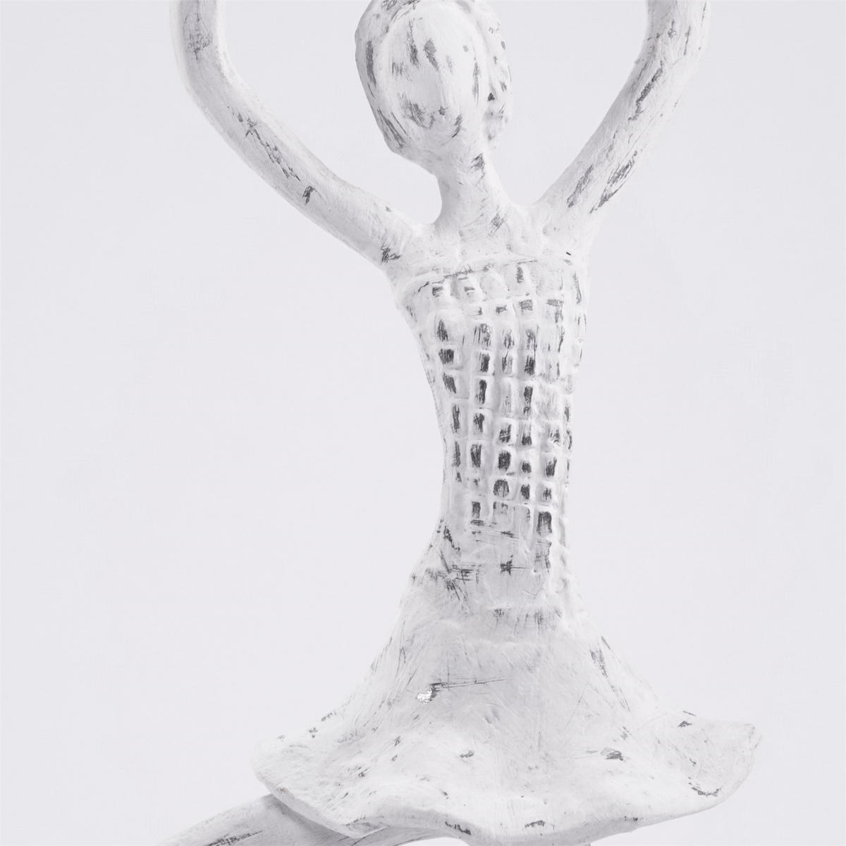 SKULPTUR BALLERINA II Mangoholz weiß-natur - Weiß, Holz (12/38/9cm) - CREEDWOOD