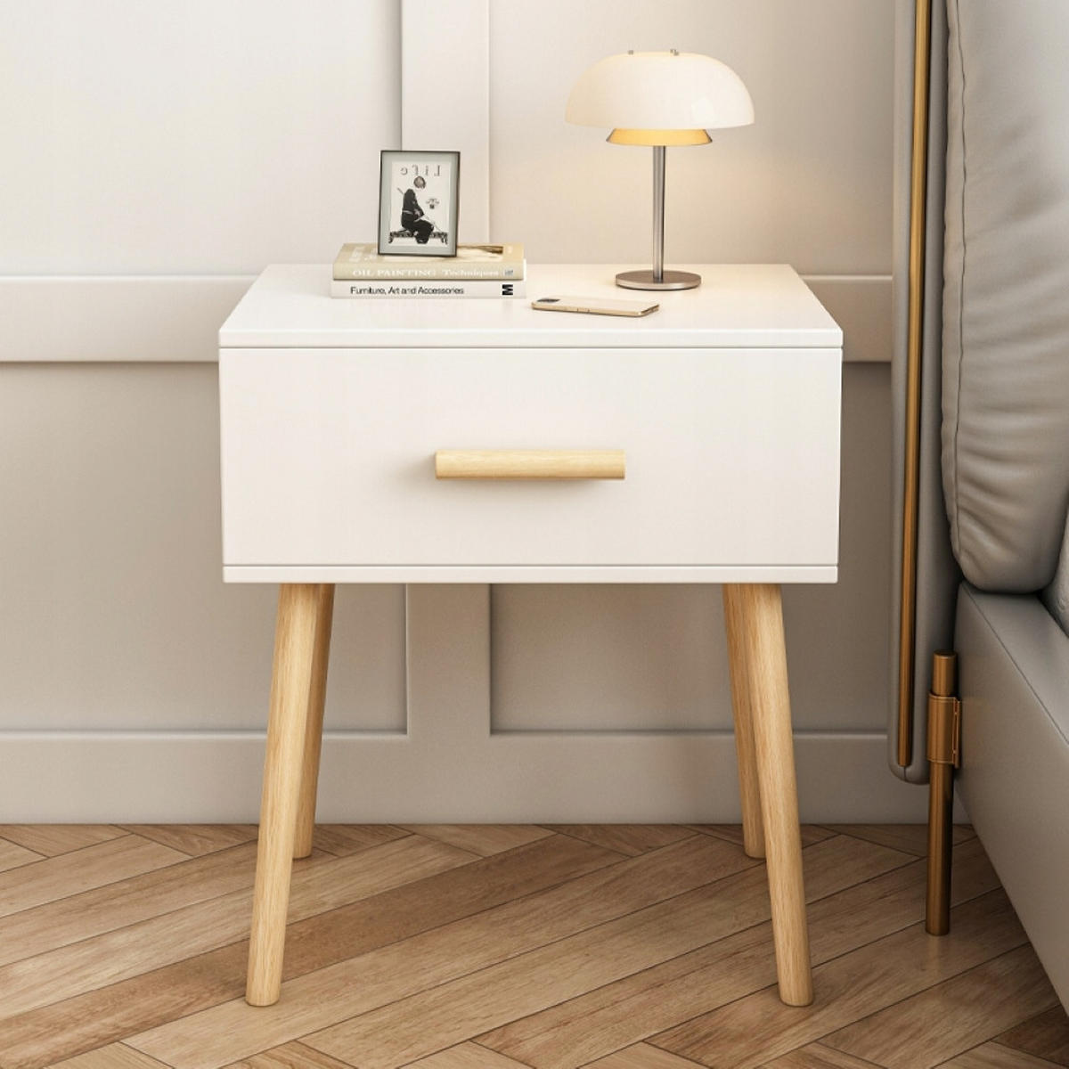 NACHTTISCH weiß 45/54,5/30 - Weiß, Holzwerkstoff (45/54.5/30cm)