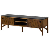 TV-BOARD Mango 160x45x50 braun geölt / dunkler Granit LOS ANGELES #101 - Braun, Holz (45/50/160cm) - Massivmoebel24