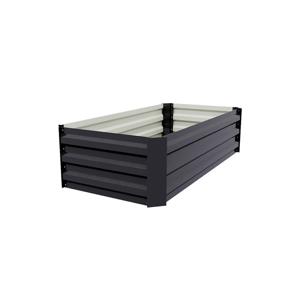 HOCHBEET Pflanzkasten aus verzinktem Stahl in Anthrazit, Rechteckig Blumenkasten Garten und Balkon, 100 × 60 × 30 cm - Dunkelgrau, Metall (60/30/100cm) - Livingandhome