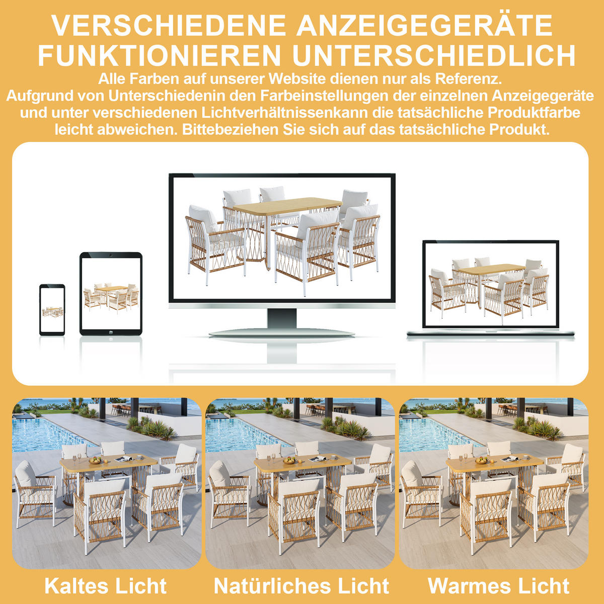 GARTENMÖBELSET Metall Geflecht Sitzkissen Outdoor modern - Multicolor, Metall - FLIEKS