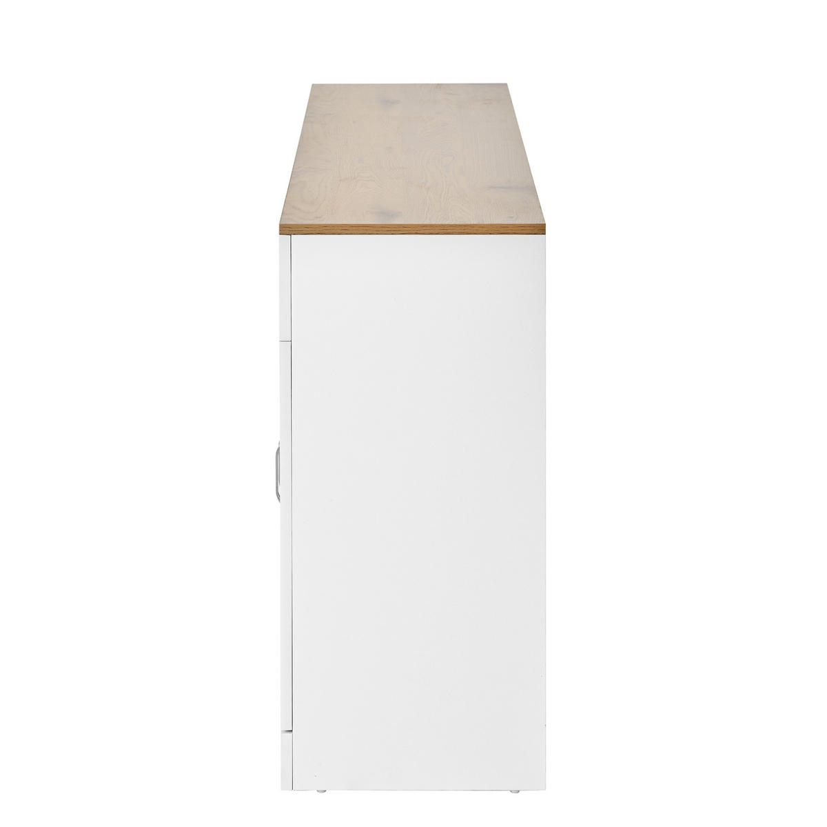 SIDEBOARD aus Spanplatte 120x35x80,5 cm Weiß mit Holzoptik, 4 Türen und 2 Schubladen - Weiß, Holzwerkstoff (120/80.5/35cm) - IVMEU
