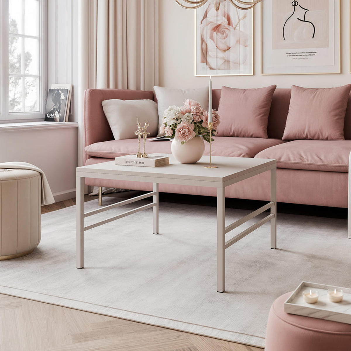 COUCHTISCH FORMA 70/70 cm Quadrat, Kaschmir - Kaschmir, Metall (70/70/46cm) - Idohome