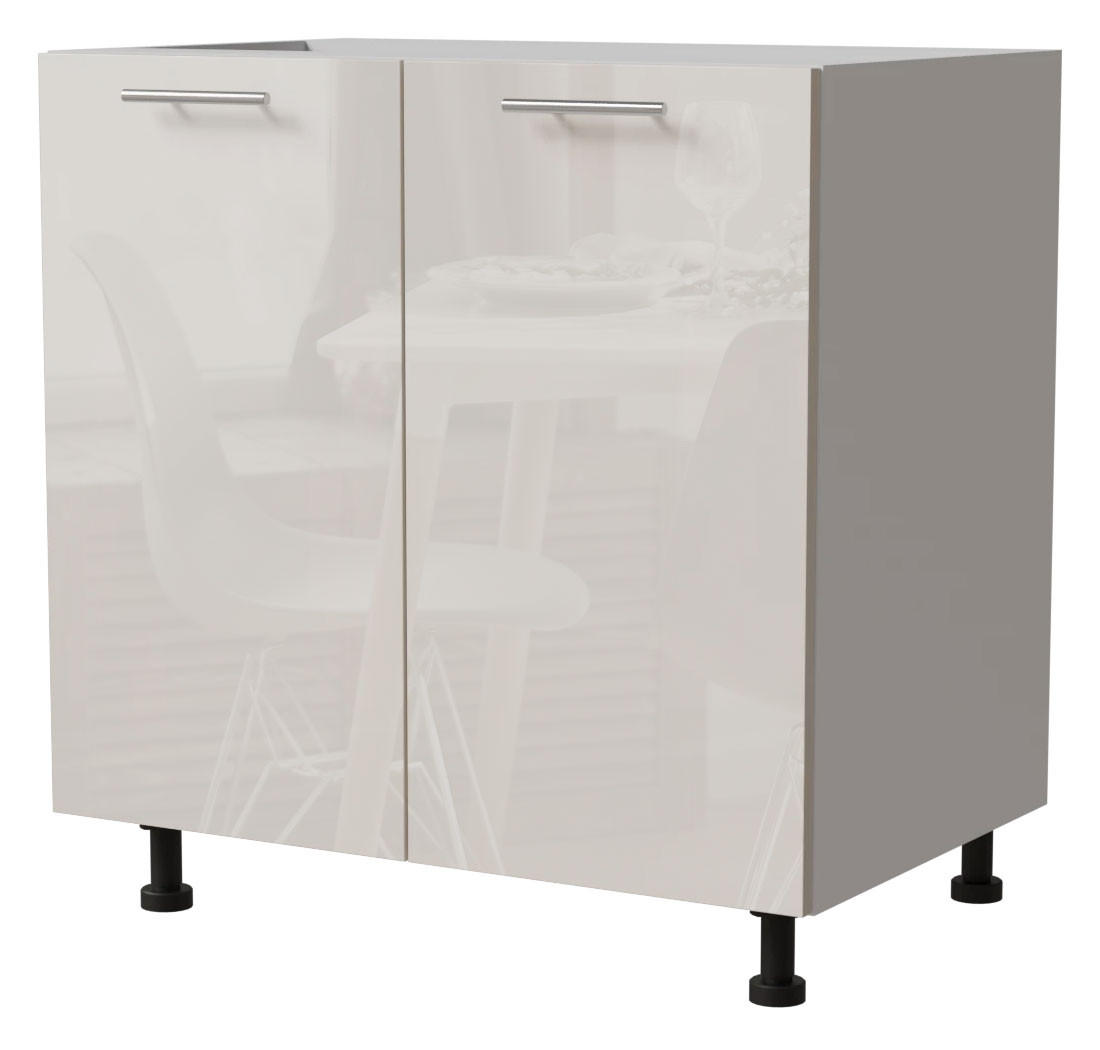 Feldmann-Wohnen Unterschrank Creme, Weiß 80x82x50 cm