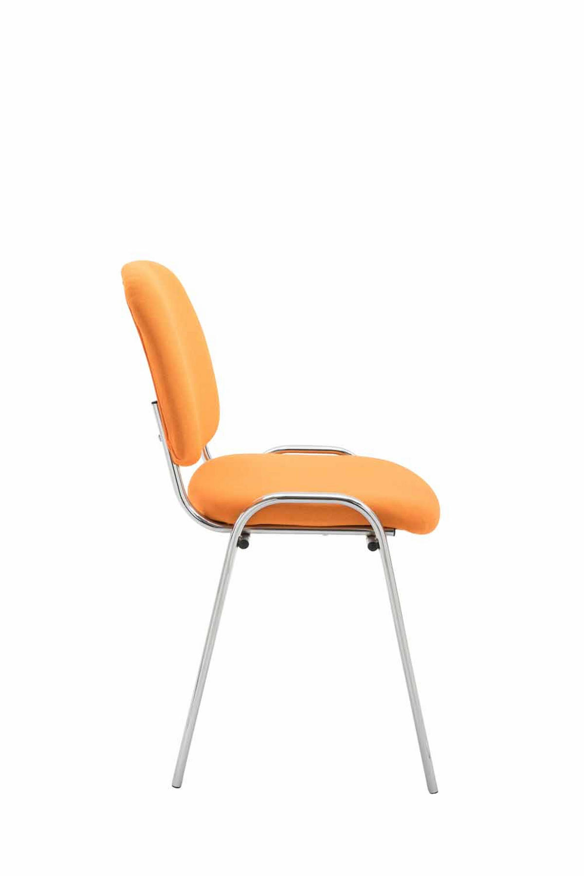 BESUCHERSTUHL Keen mit Stoffbezug, Gestell in Chromoptik / Bezug Orange - Chromfarben/Orange, Textil/Metall (53/83/53cm) - TPFLiving